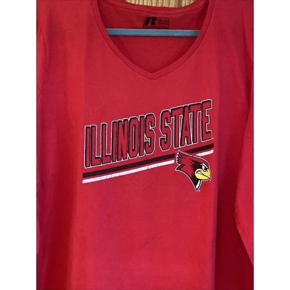 Illinois State University ISU Redbird T-Shirt Womens Red Long Sleeve Tee 3XL - Picture 2 of 5